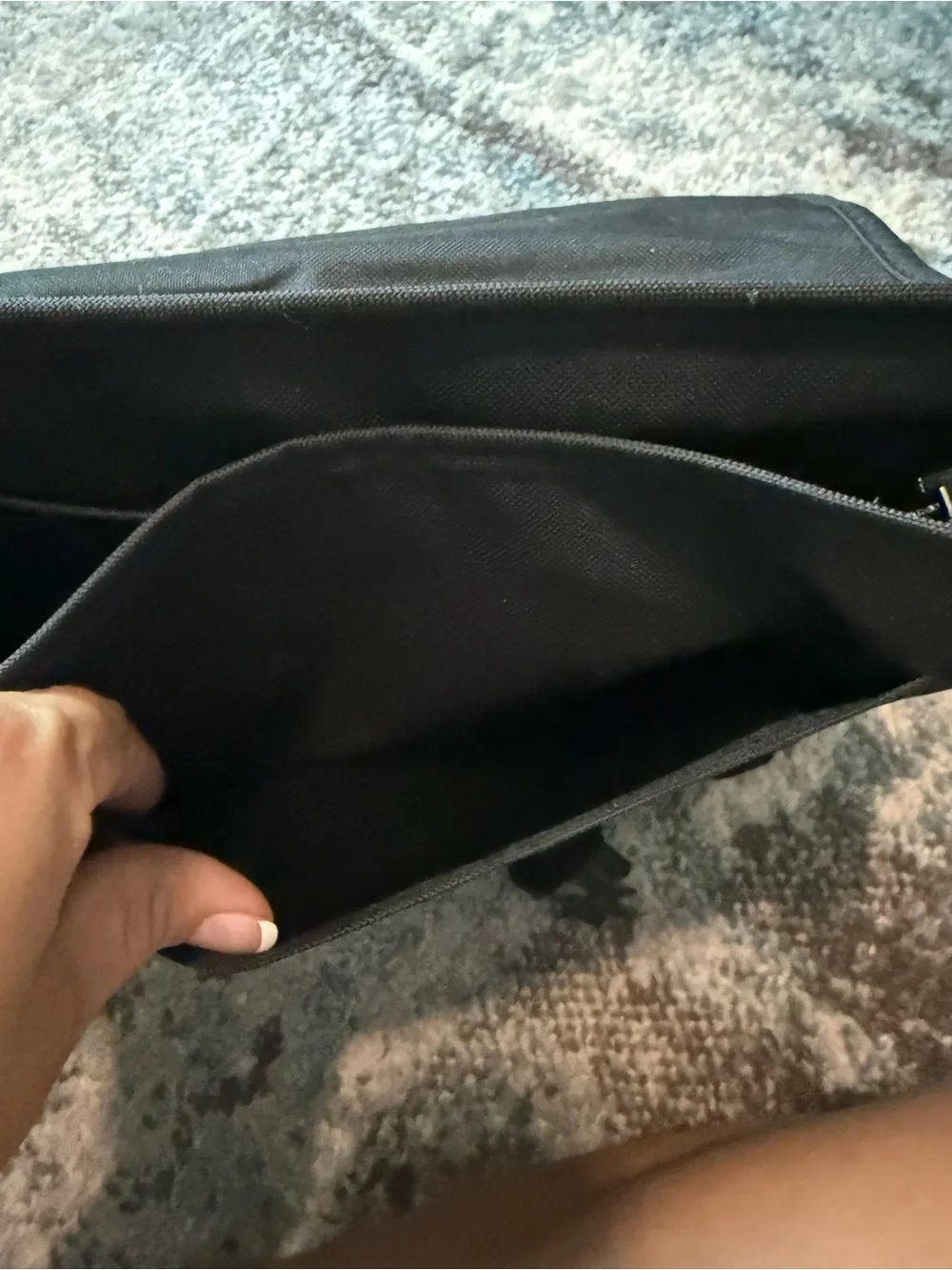 Calvin Klein Jeans Black Men's Messenger Bag with Shiny Logo Patch